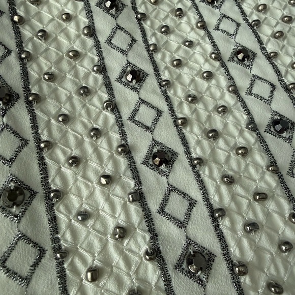 Club Monaco Black and White Beaded Mini Skirt - Picture 3 of 9